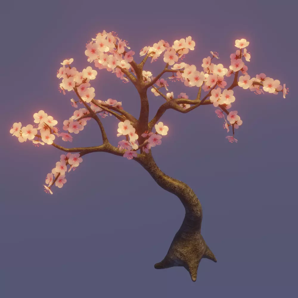 cherry tree 3D model animated rigged | CGTrader