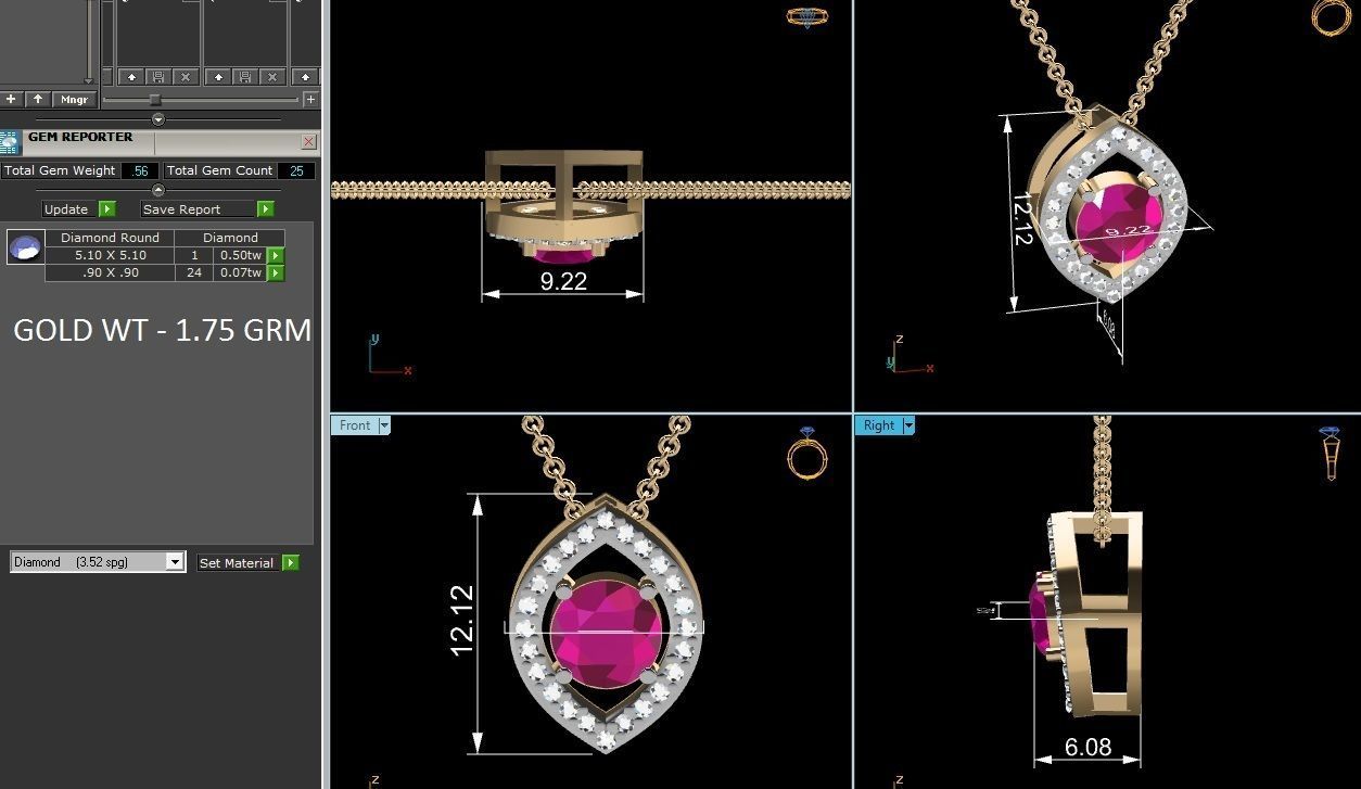 Women pendant 3dm render detail 3D print model_8