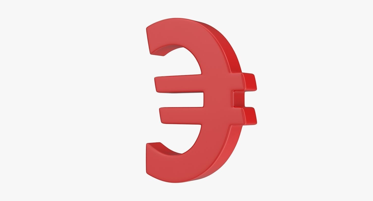 Euro Sign Low-poly 3D model_5