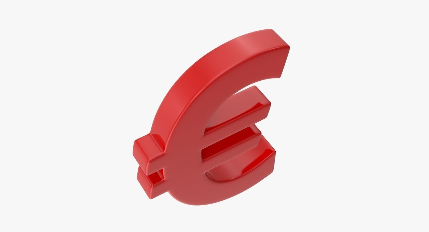 Euro Sign Low-poly 3D model_6