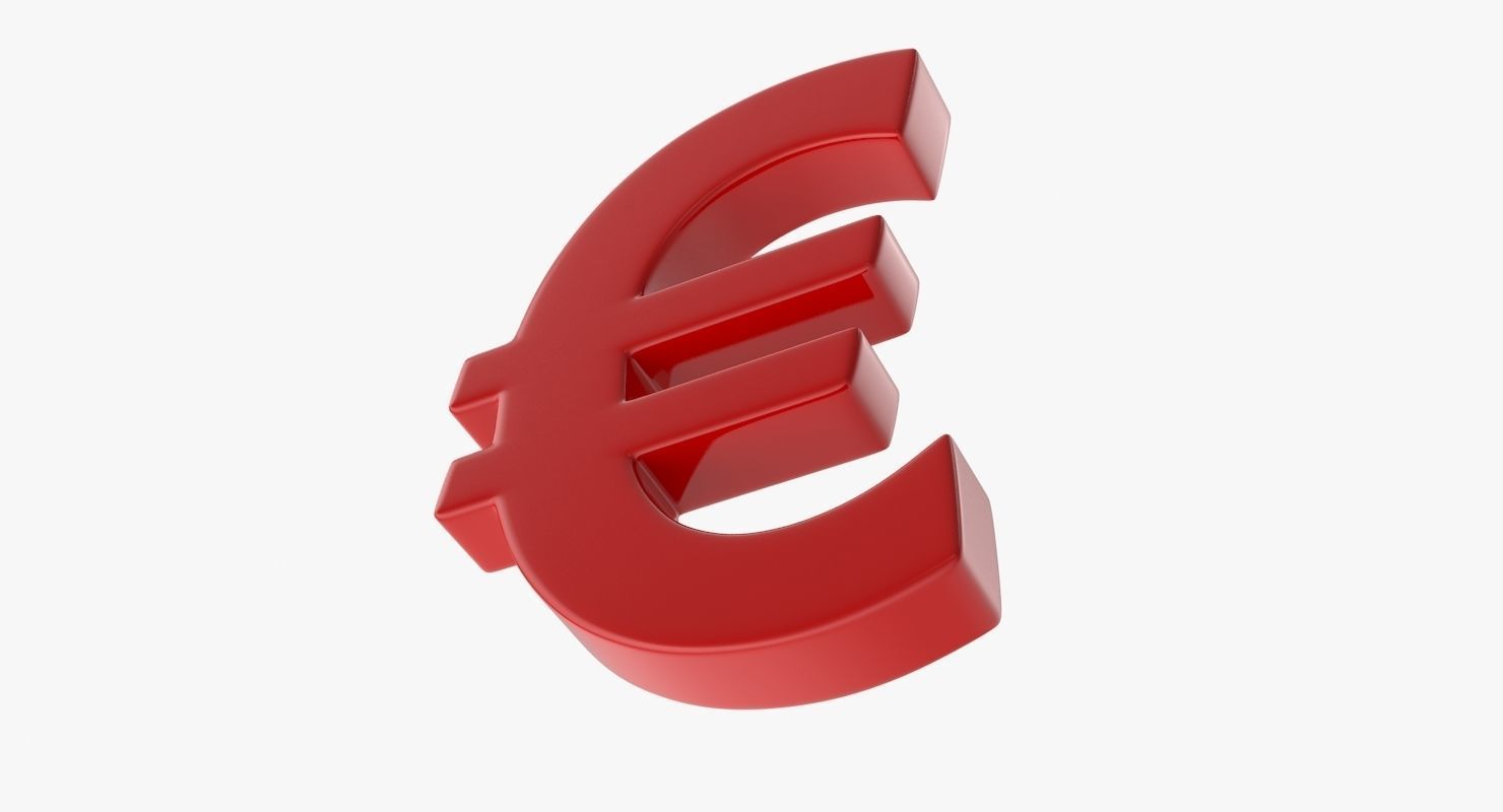 Euro Sign Low-poly 3D model_7
