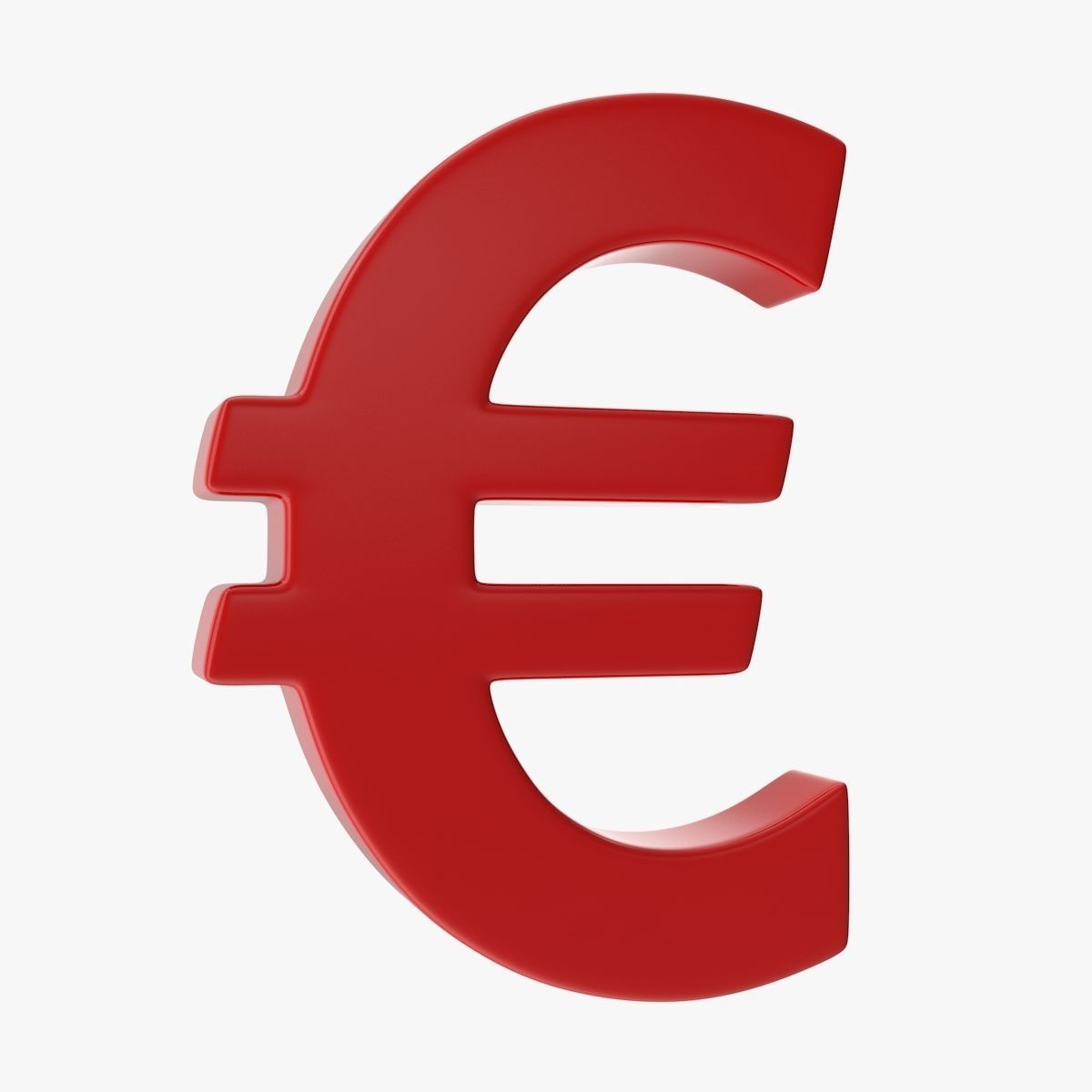 Euro Sign Low-poly 3D model_1
