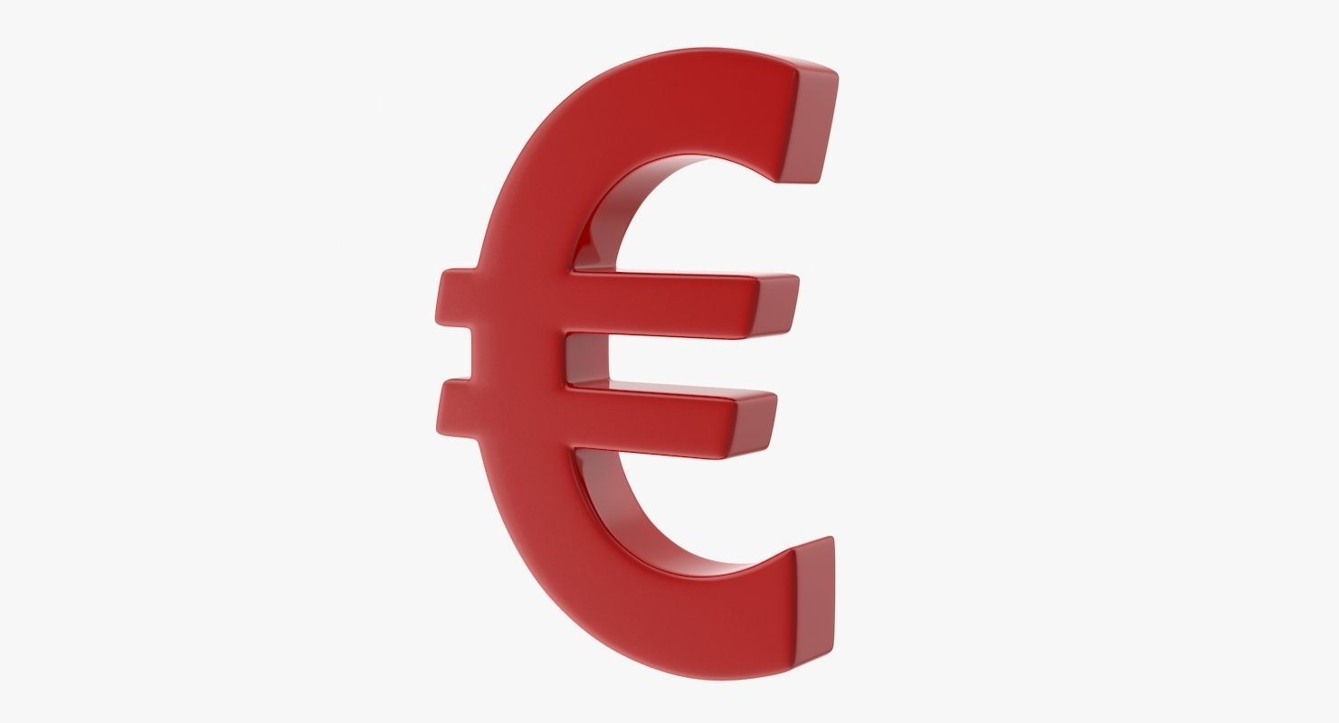 Euro Sign Low-poly 3D model_3