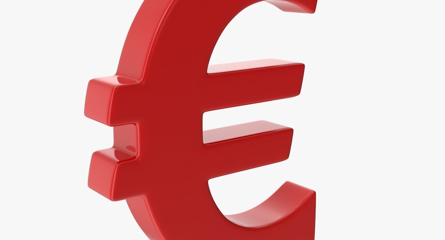 Euro Sign Low-poly 3D model_8