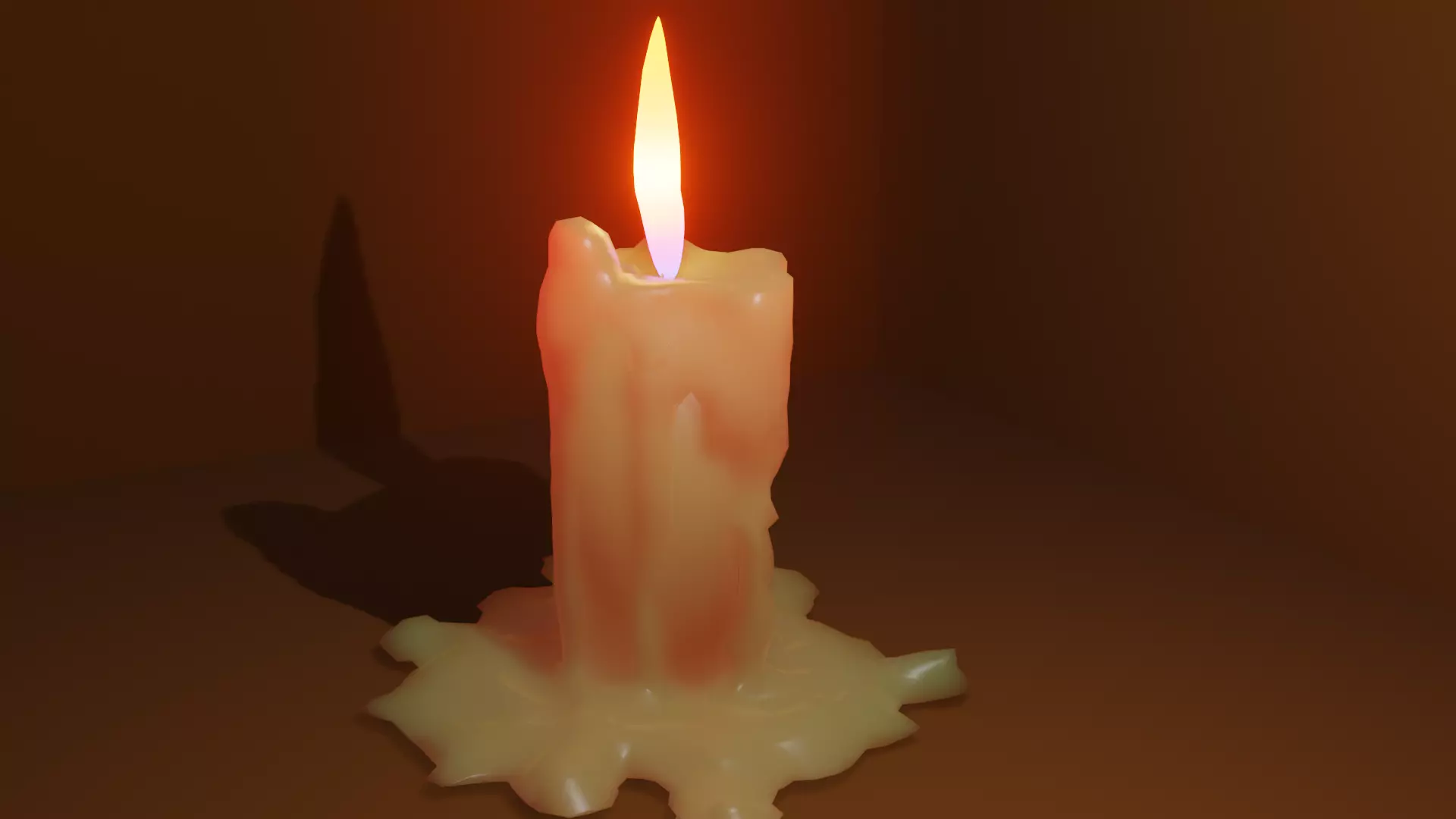 Candele with flame Low-poly 3D model_0