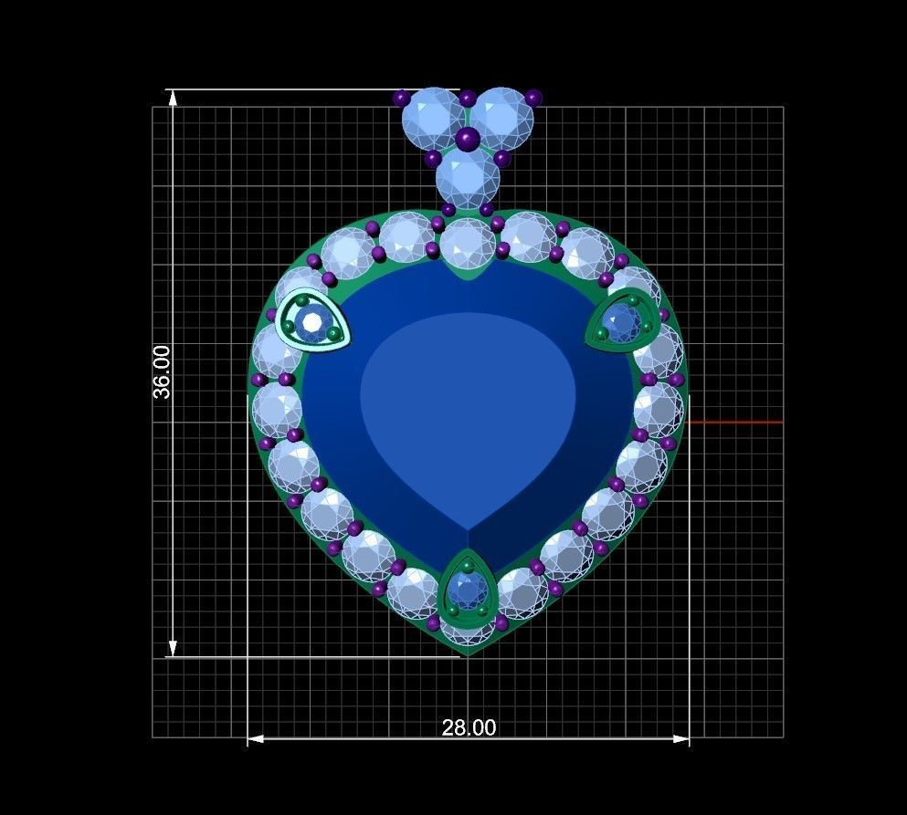 Heart pendant 3D print model_5