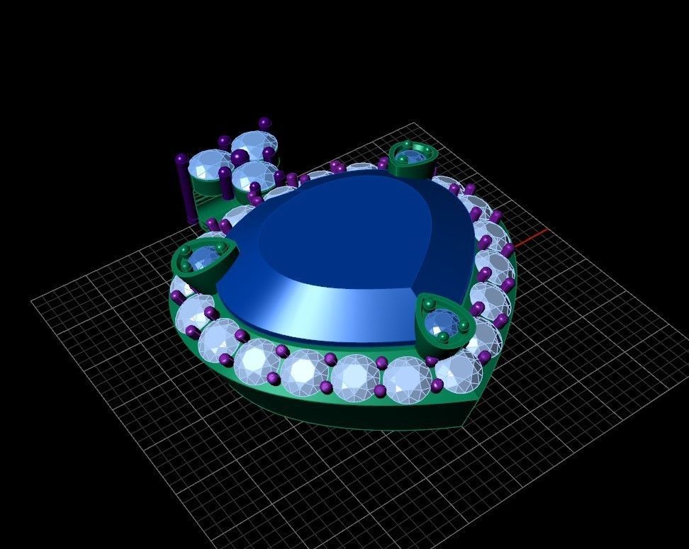 Heart pendant 3D print model_7