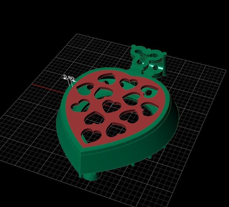 Heart pendant 3D print model_9