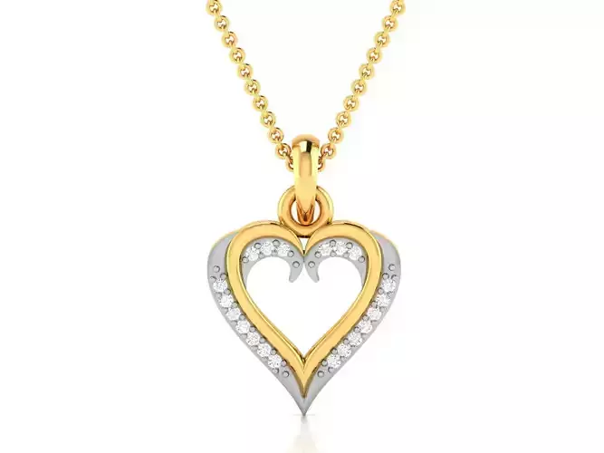 Women heart pendant 3dm render detail