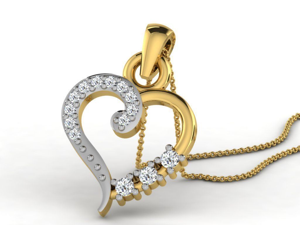 Women heart pendant 3dm render detail 3D print model_1