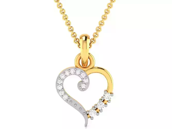 Women heart pendant 3dm render detail