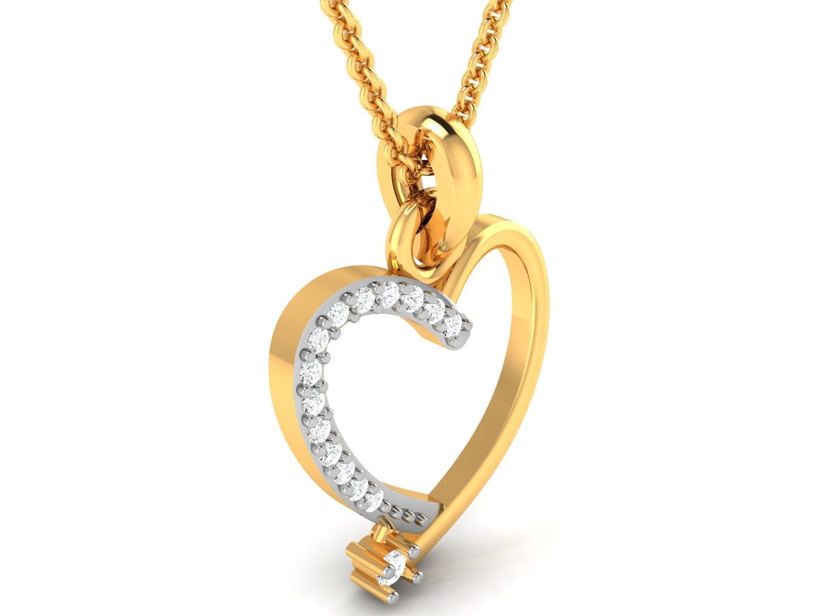 Women heart pendant 3dm render detail 3D print model_2