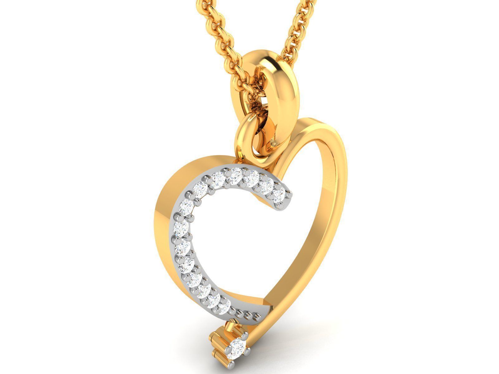 Women heart pendant 3dm render detail 3D print model_1