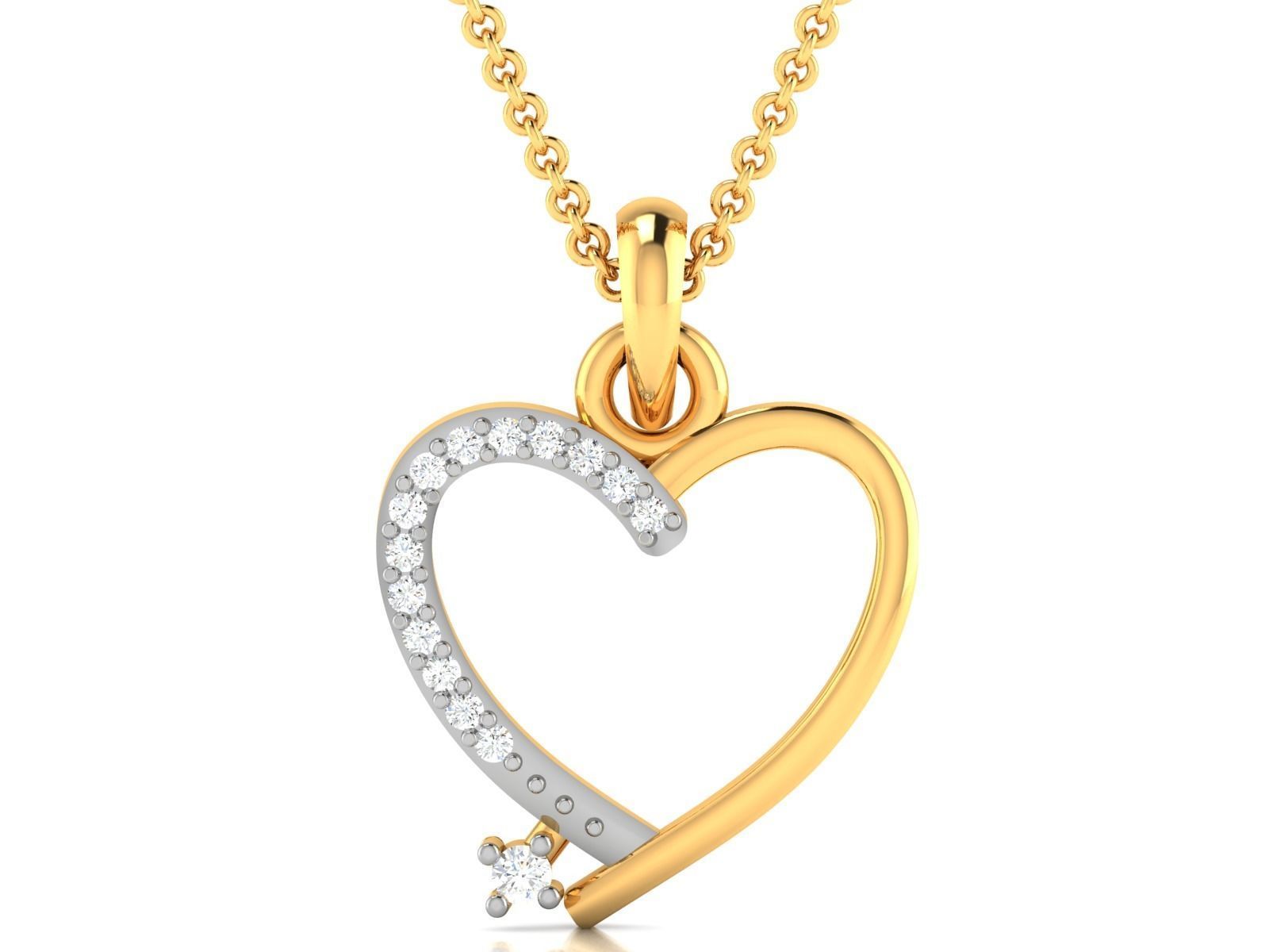 Women heart pendant 3dm render detail 3D print model_5