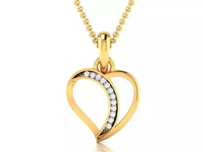 Women heart pendant 3dm render detail