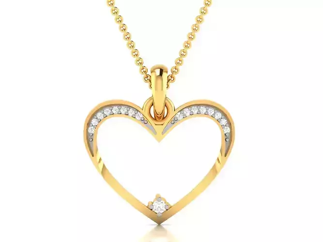 Women heart pendant 3dm render detail