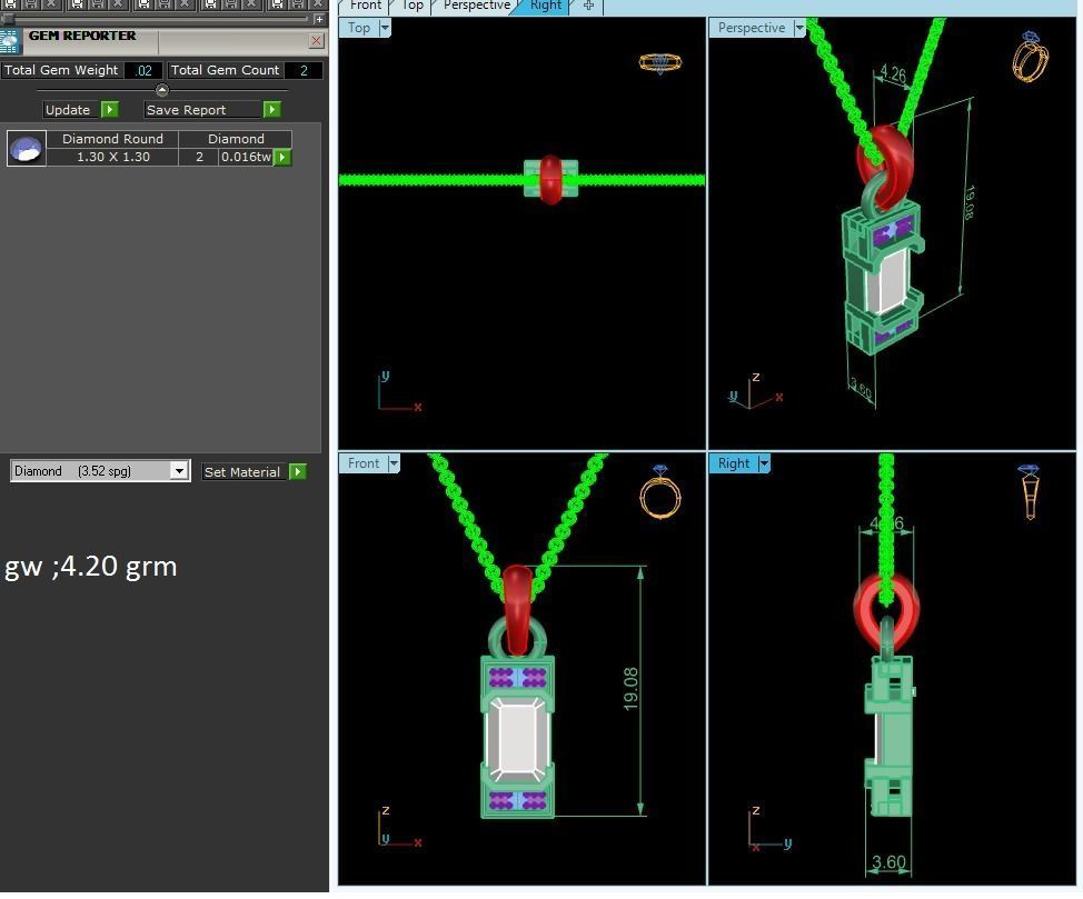 Women pendant 3dm render detail 3D print model_7
