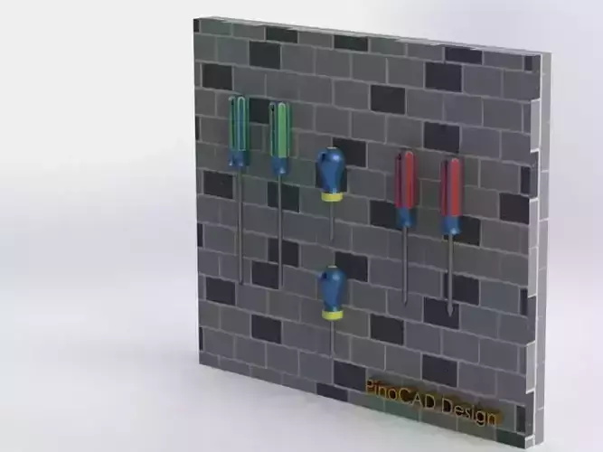 Screwdriver Set tool rack screwdrivers 3D model