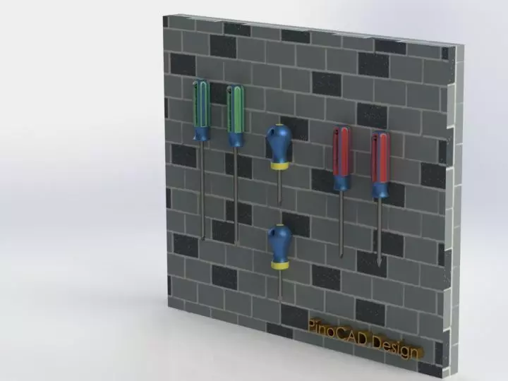 Screwdriver Set tool rack screwdrivers 3D model_0