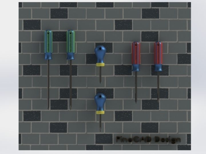 Screwdriver Set tool rack screwdrivers 3D model_2