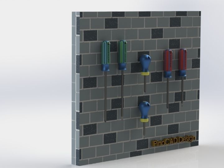 Screwdriver Set tool rack screwdrivers 3D model_1