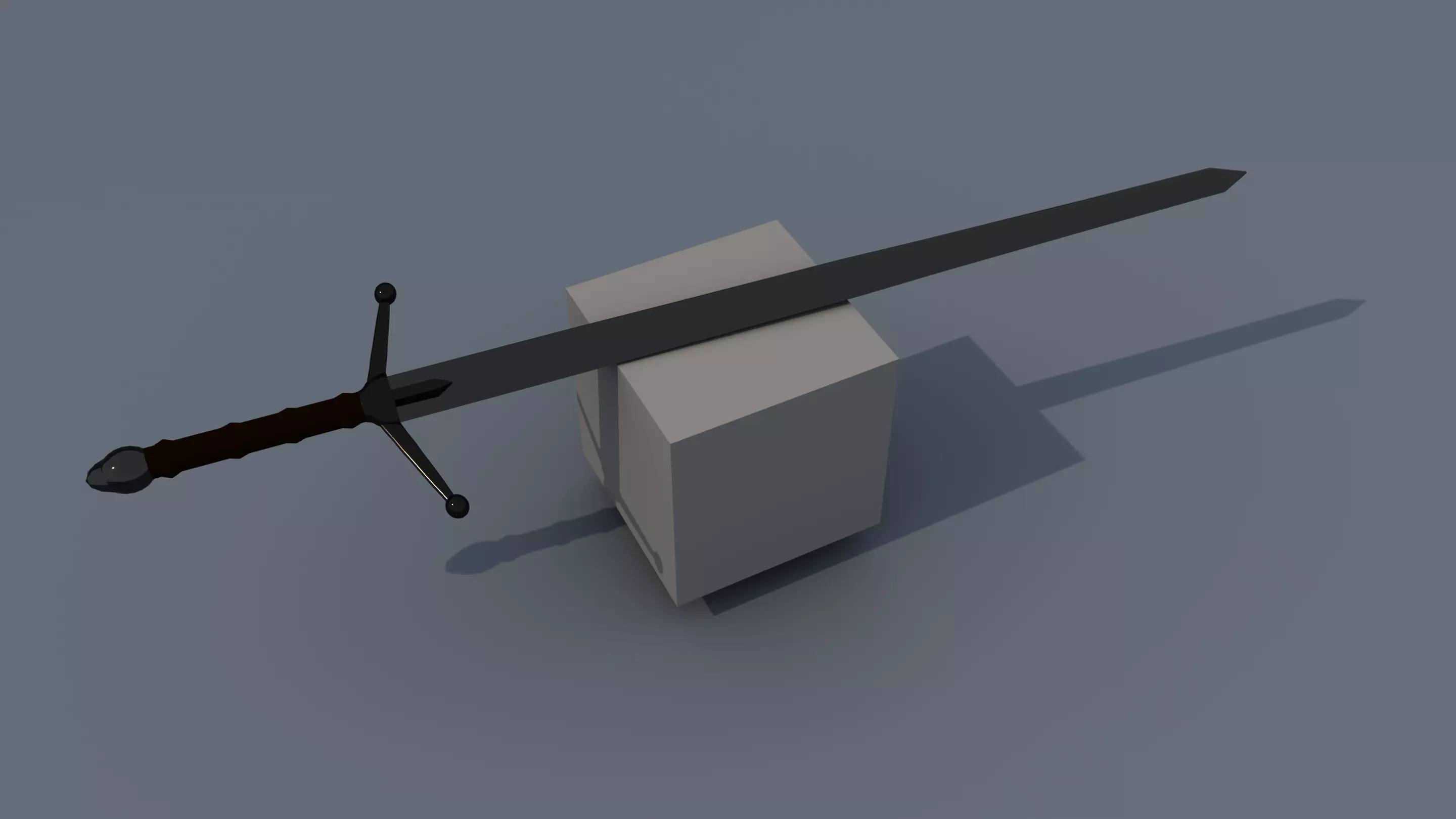 two-handed sword claymore Low-poly 3D model_0