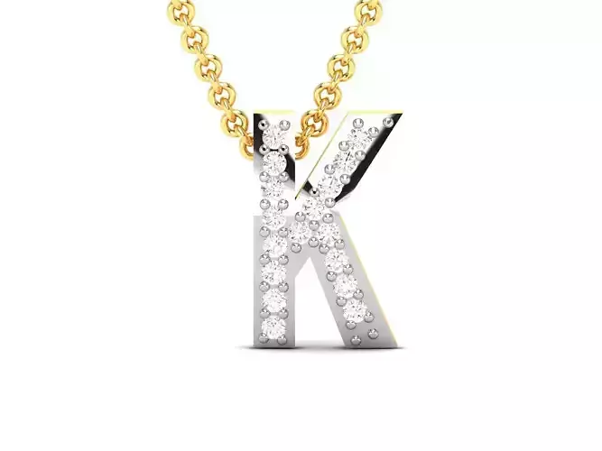 Alphabet-K pendant 3dm render detail 3D print model