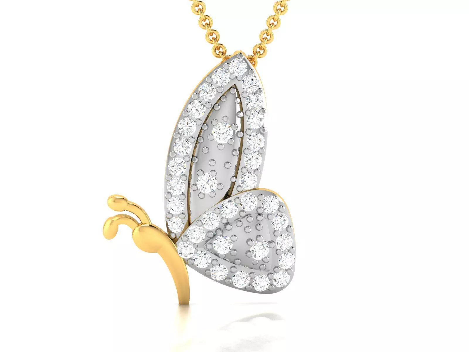 Women butterfly pendant 3dm render detail 3D print model