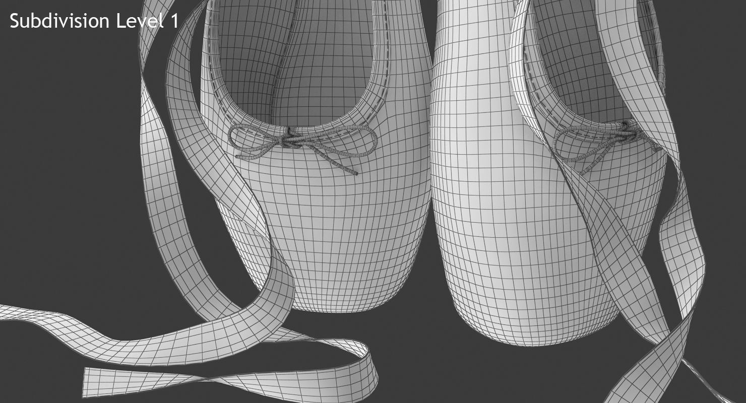 Ballet Shoes - Resting Low-poly 3D model_14