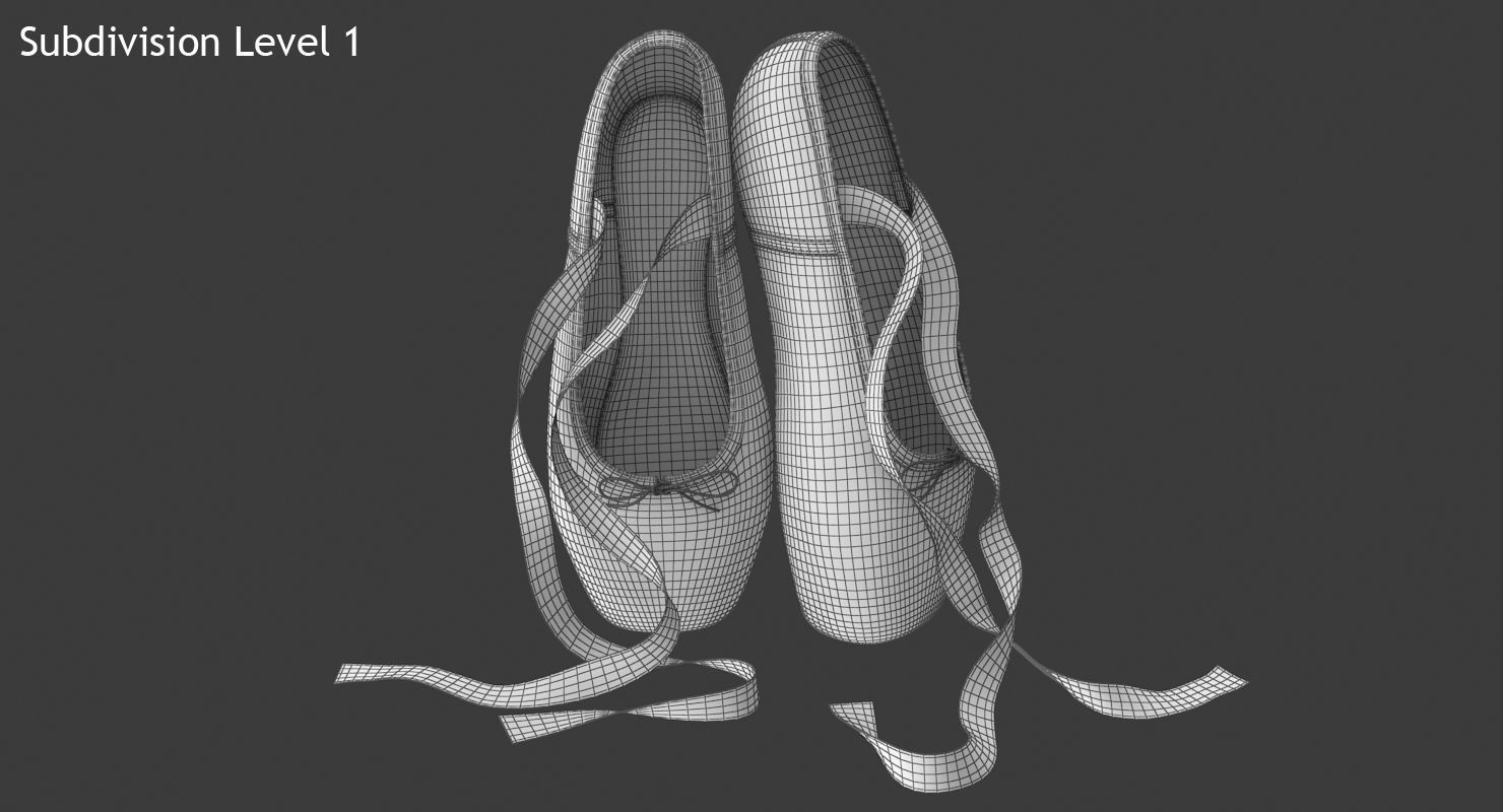 Ballet Shoes - Resting Low-poly 3D model_10