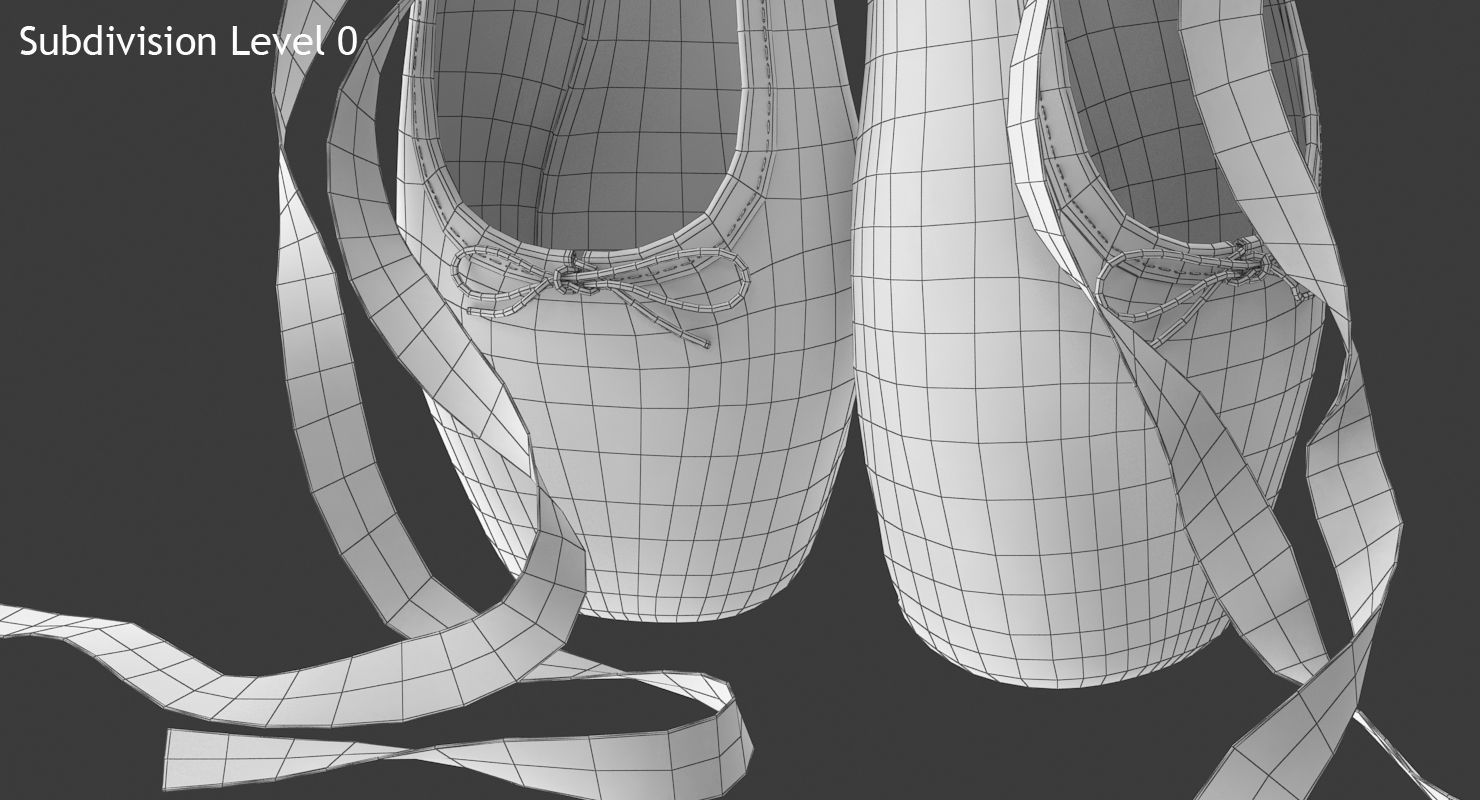 Ballet Shoes - Resting Low-poly 3D model_13