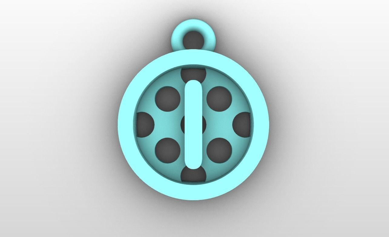 Initial letter charms - alphabet A-Z - circular frame 3D print model_10