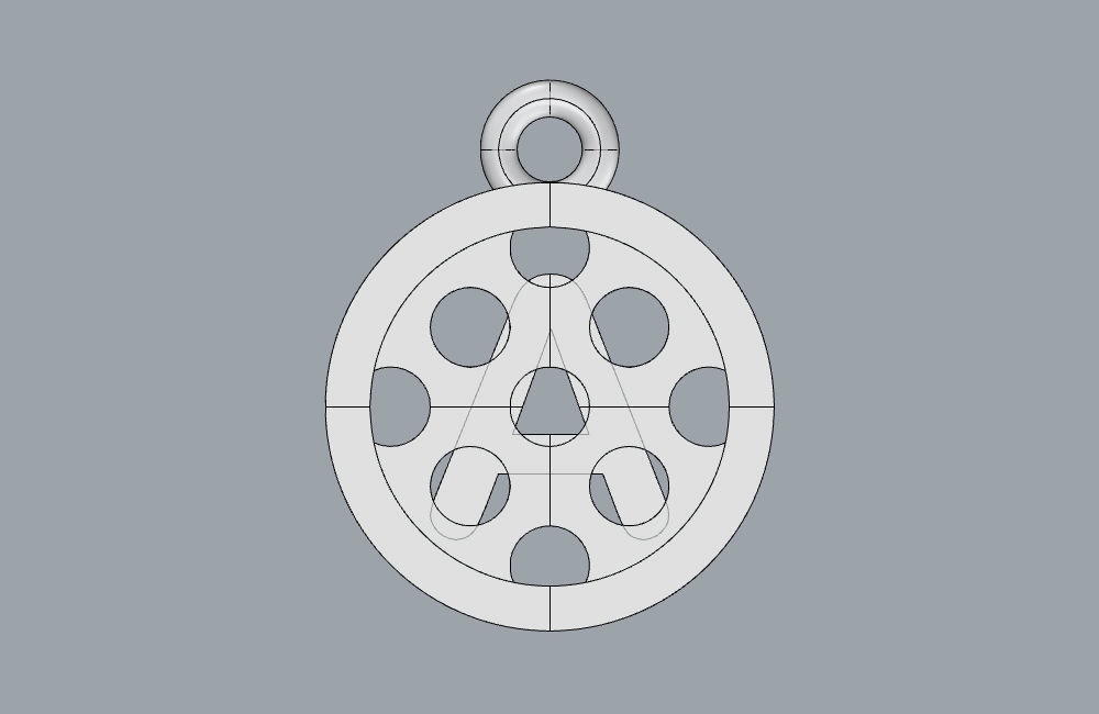 Initial letter charms - alphabet A-Z - circular frame 3D print model_29