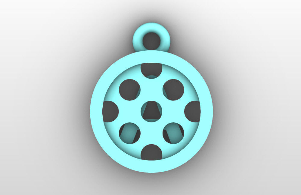 Initial letter charms - alphabet A-Z - circular frame 3D print model_28