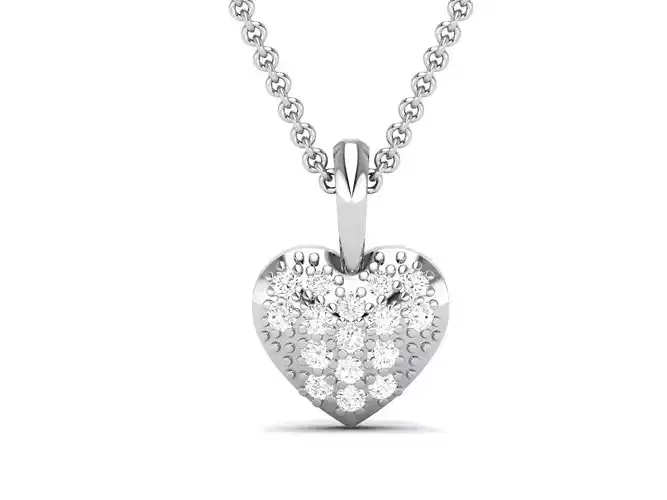 Women heart pendant 3dm render detail
