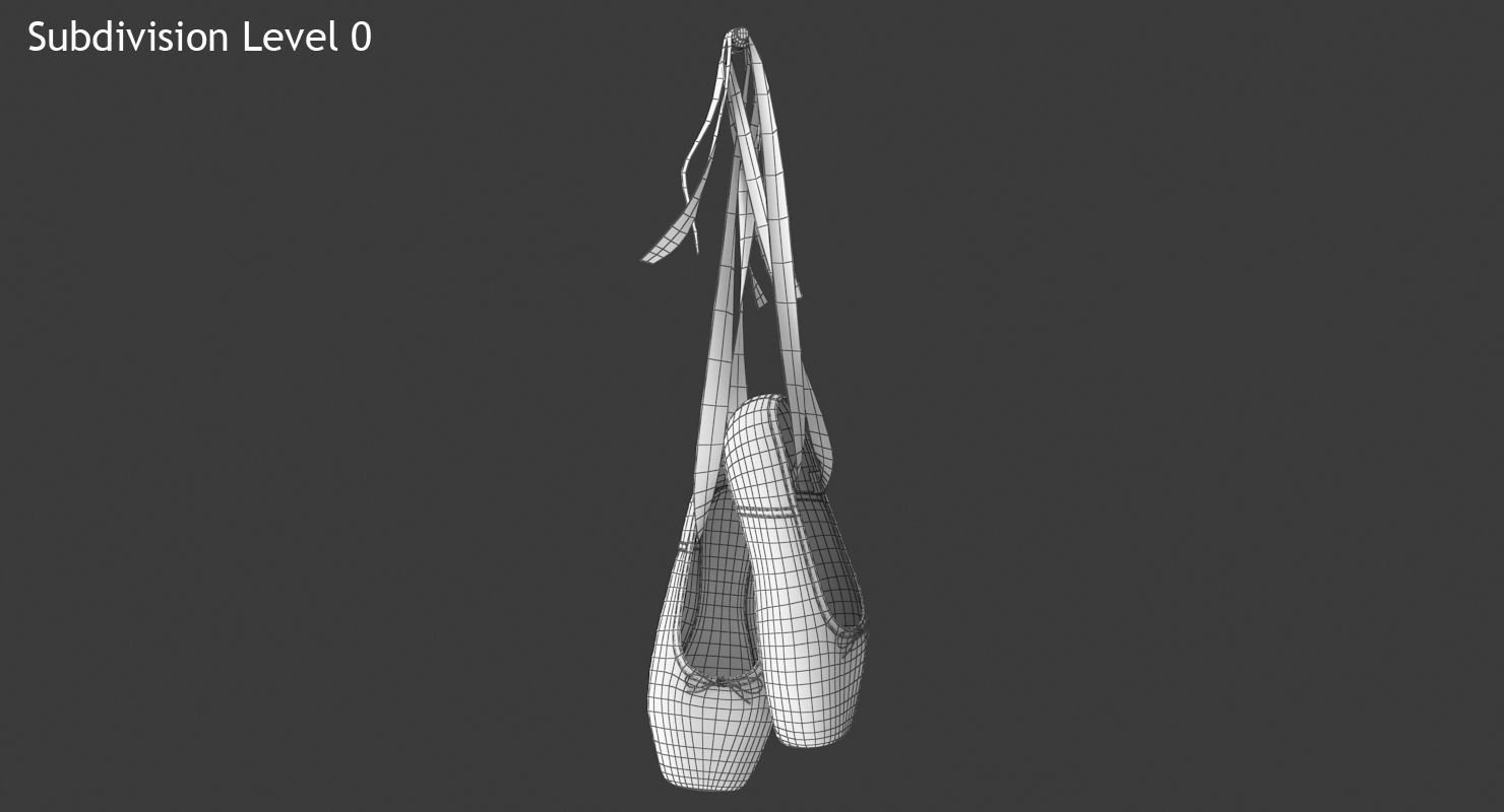 Ballet Shoes - Hanging Low-poly 3D model_9