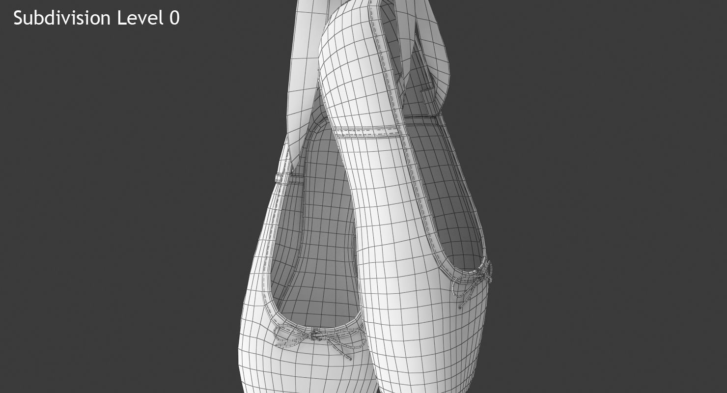 Ballet Shoes - Hanging Low-poly 3D model_13