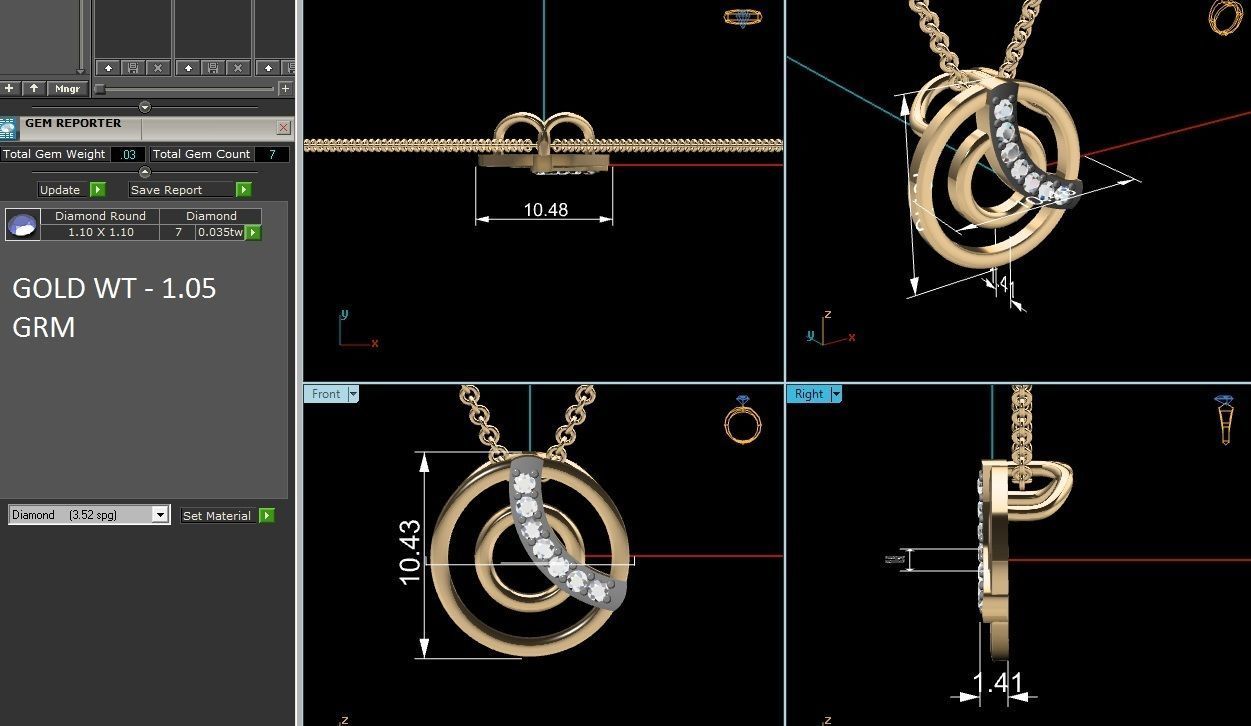 Women pendant 3dm render detail 3D print model_8