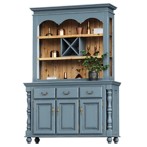 Valencia buffet with decor 3D model