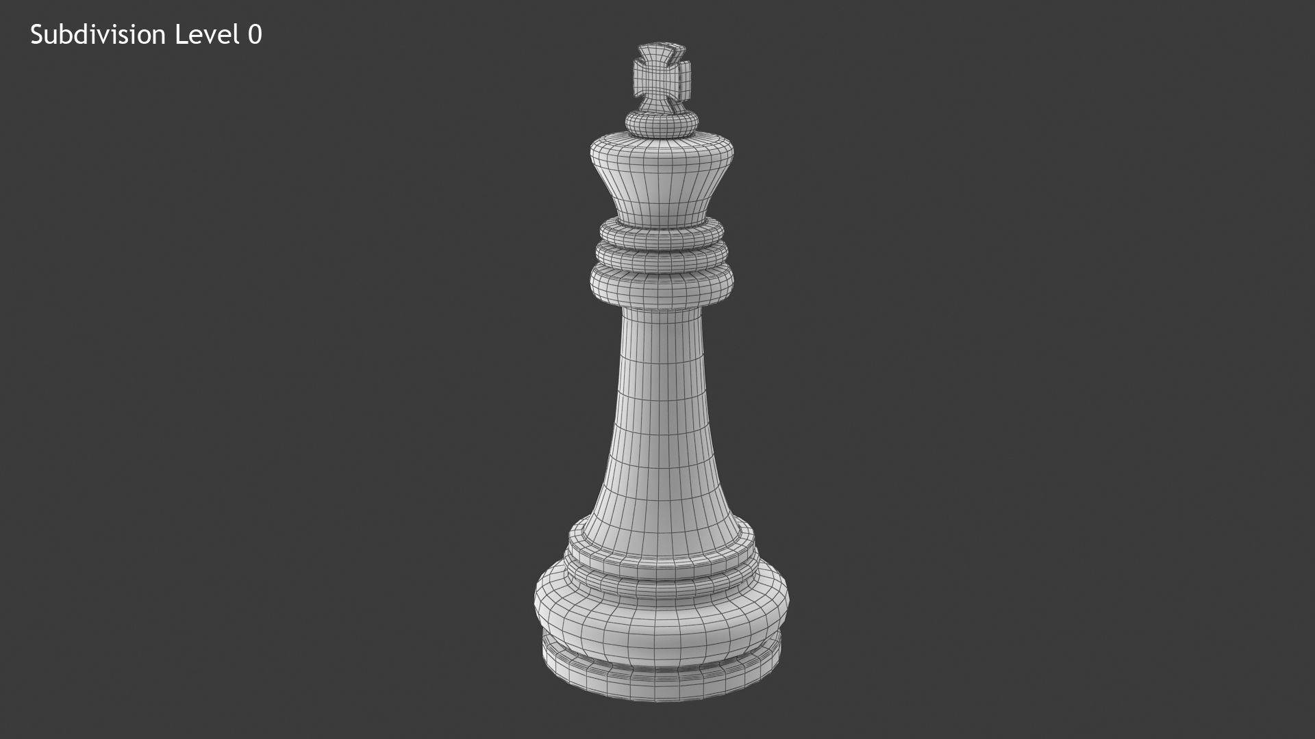 Chess King Low-poly 3D model_9
