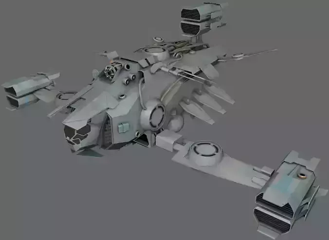 Heavy Fighter MS Low-poly 3D model
