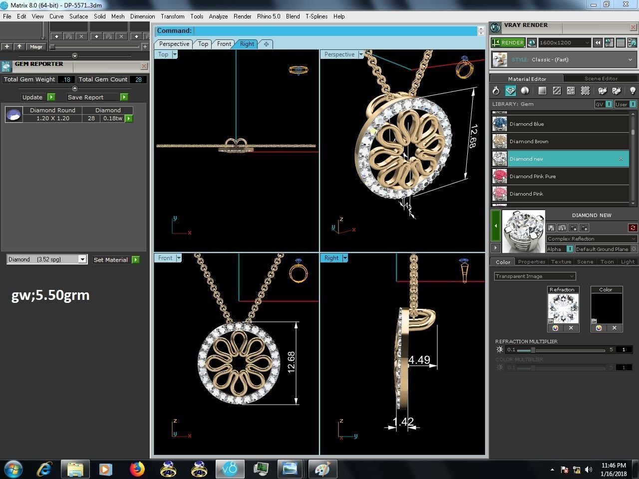 Women pendant 3dm render detail 3D print model_7