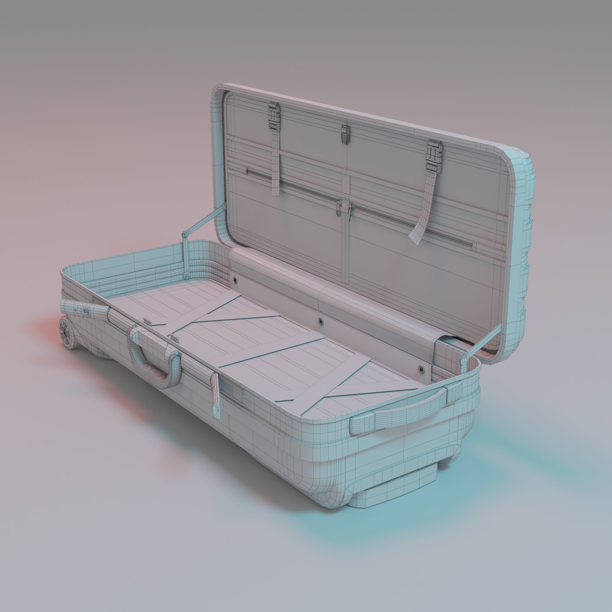 Suitcase Low-poly 3D model_7