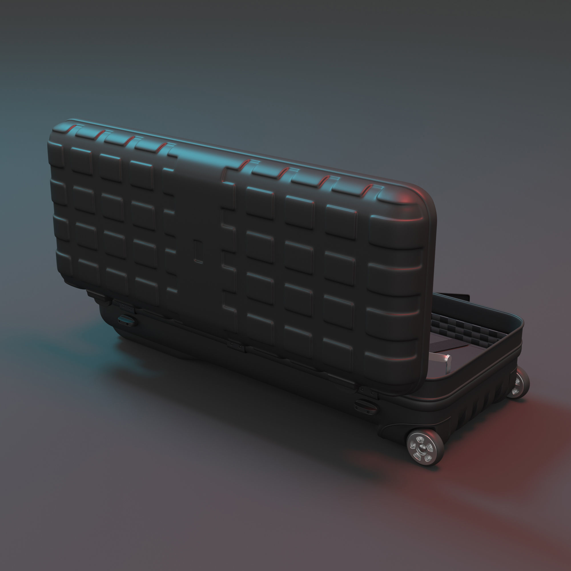 Suitcase Low-poly 3D model_4