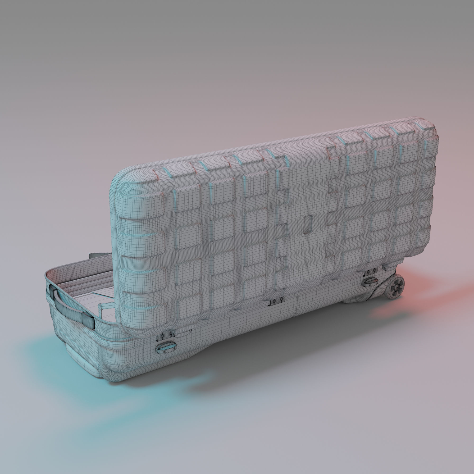 Suitcase Low-poly 3D model_10
