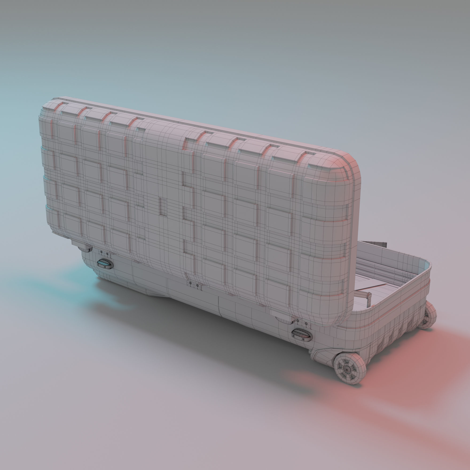 Suitcase Low-poly 3D model_11