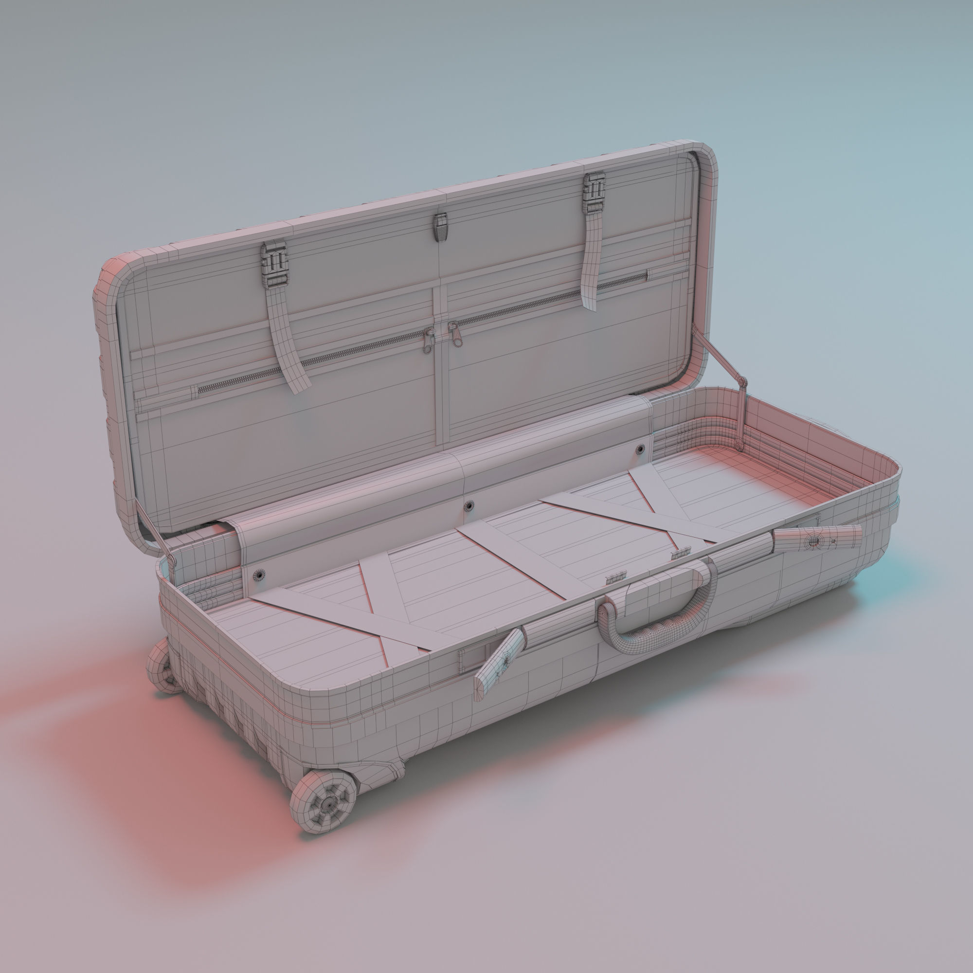 Suitcase Low-poly 3D model_5