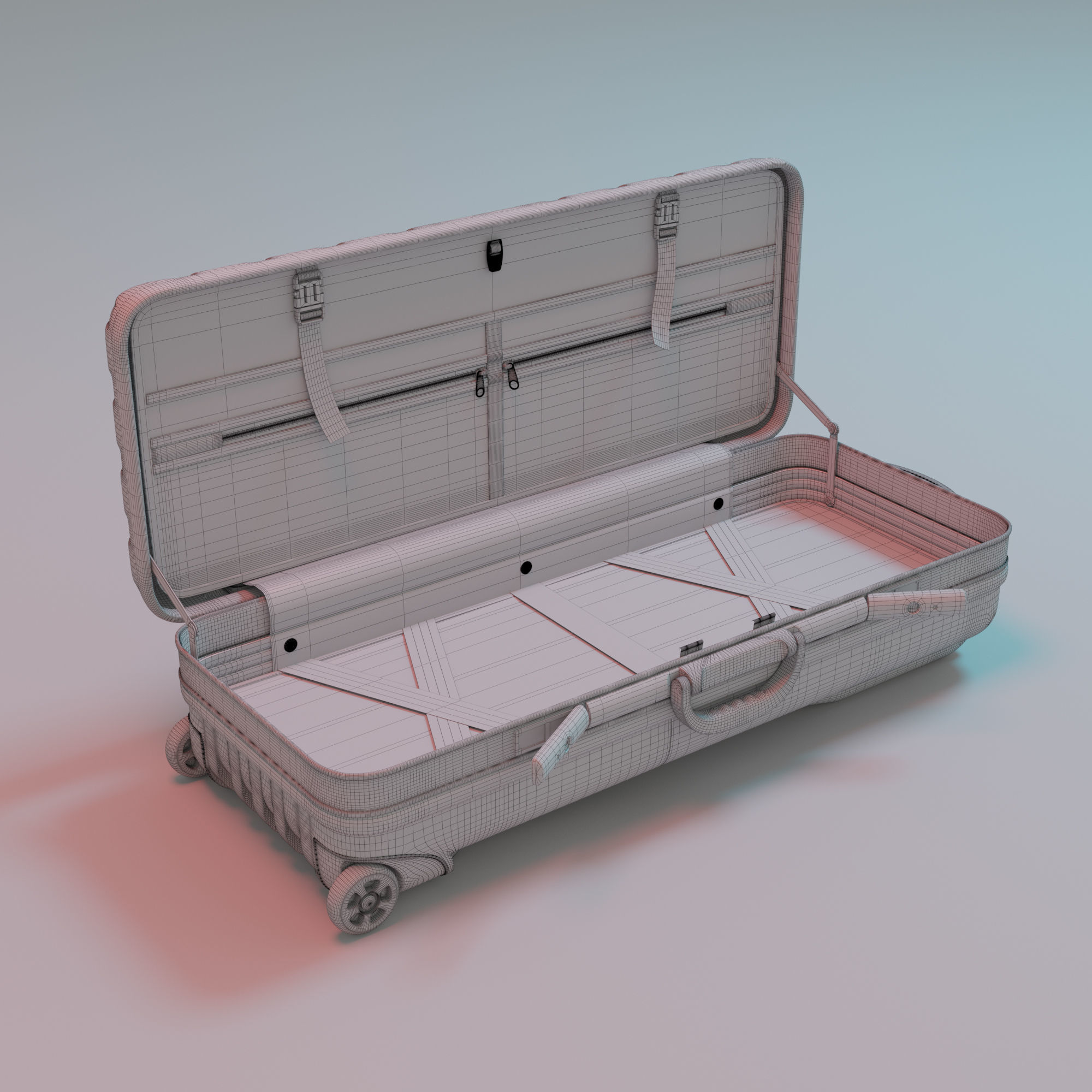 Suitcase Low-poly 3D model_6