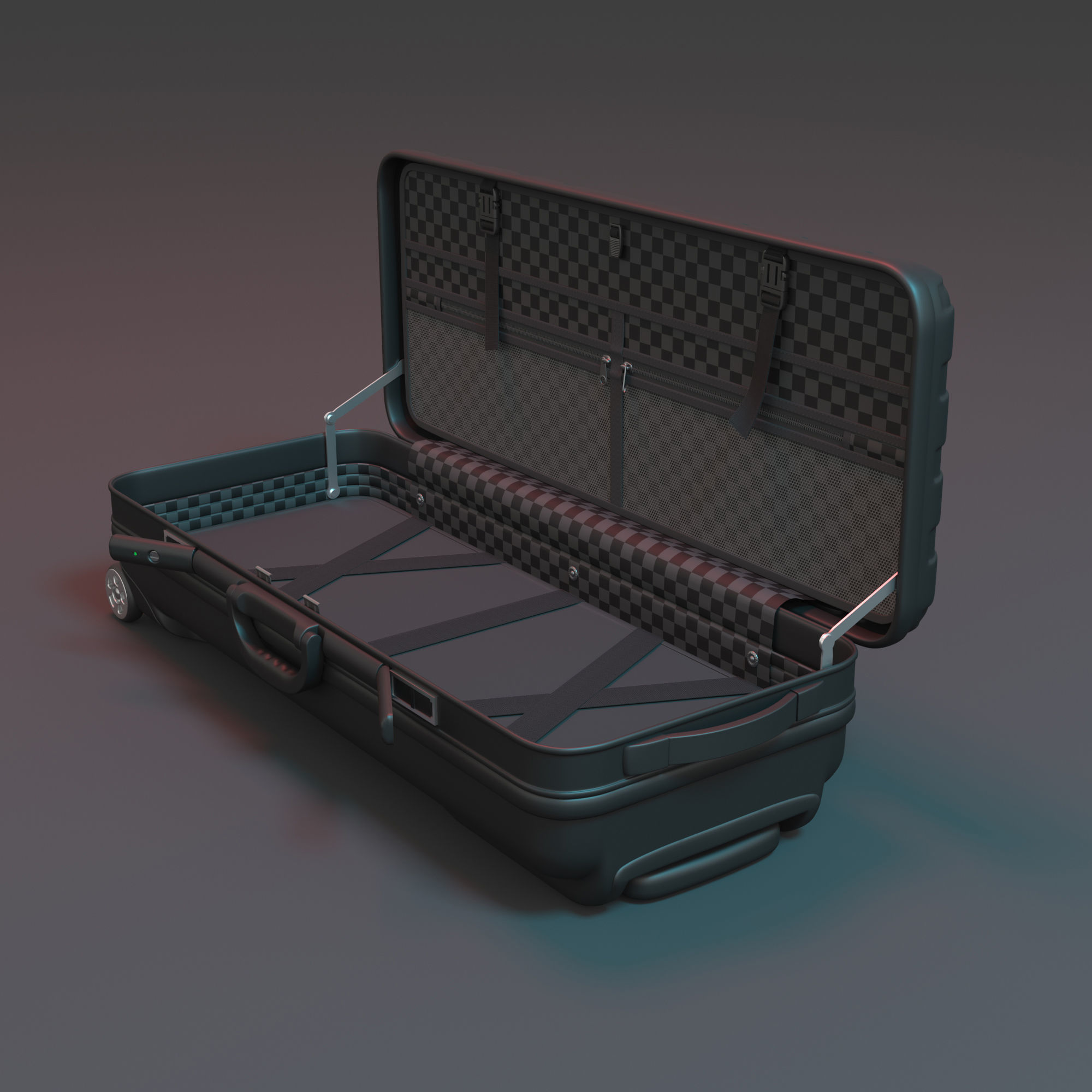Suitcase Low-poly 3D model_2