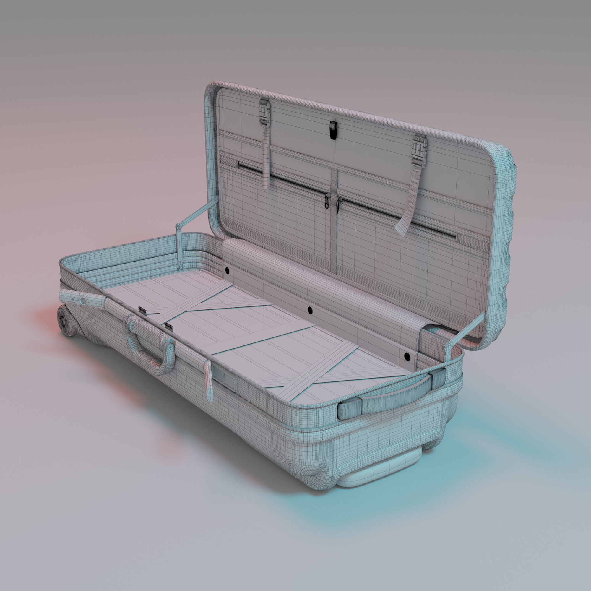 Suitcase Low-poly 3D model_8